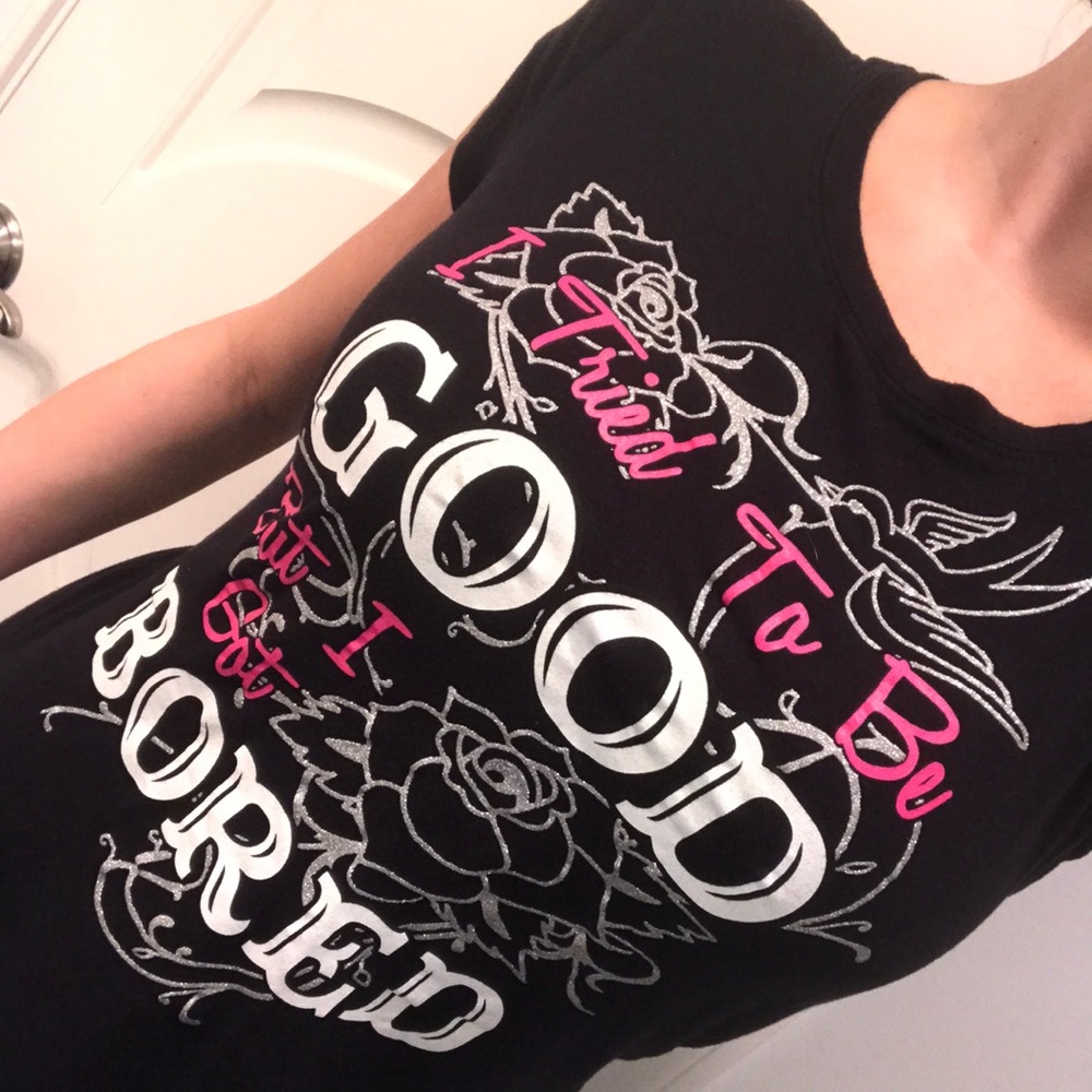 ACTIVE Black Fitted T-Shirt Sz. M